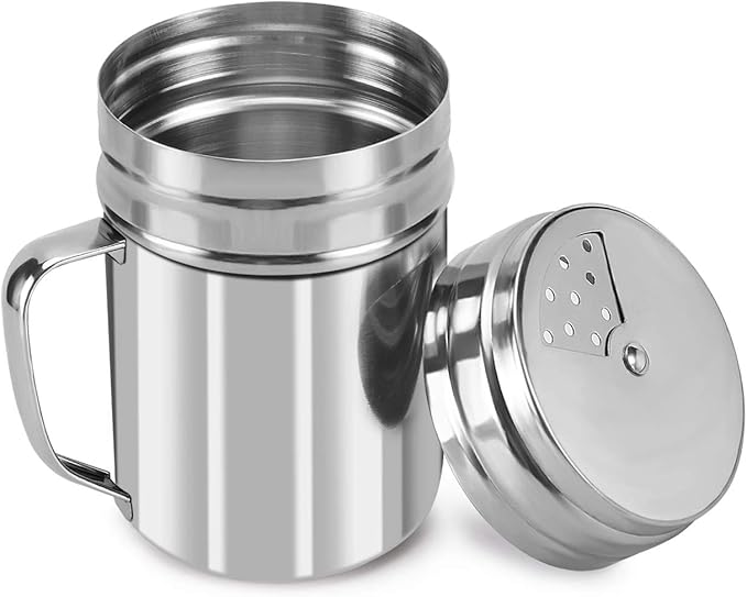 Accmor 5oz Salt and Pepper Shakers with Adjustable Pour Holes, Stainless Steel Dredge Shaker, Seasoning Spice Shakers for Salt Pepper Cinnamon Sugar Flour