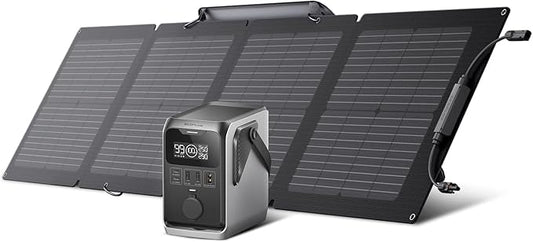 EF ECOFLOW Trail 300 DC Solar Generator with 110W Solar Panel, 288Wh LiFePO4 Power Bank, Power Station, for Camping, Travel, and Emergency Power