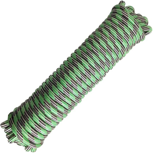 Diamond Braided Polypropylene Rope Nylon Rope Mix Thick Heavy Duty Ropes 3/8 inch 60ft High Strength Perfect for Clothesrope Camping Hiking and Other Outdoor Activities Green