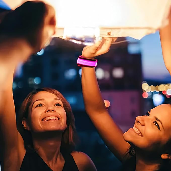 LovesTown 6PCS Glow in the Dark Wristbands, Multicolor Light Up Bracelets LED Wristbands for Kids Night Events Party Supplies