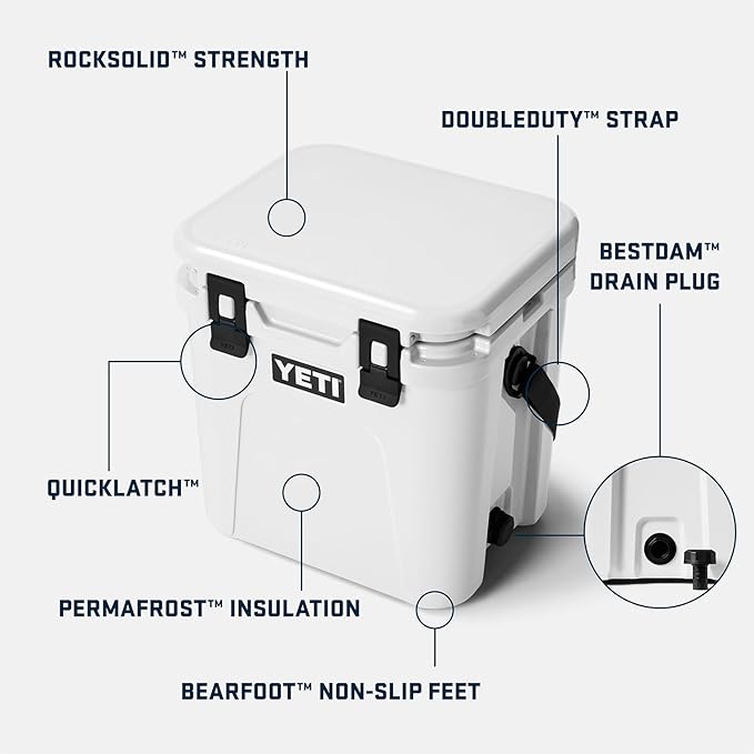 YETI Roadie 24 2.0 Hard Cooler with DoubleDuty Shoulder Strap and Drain Plug