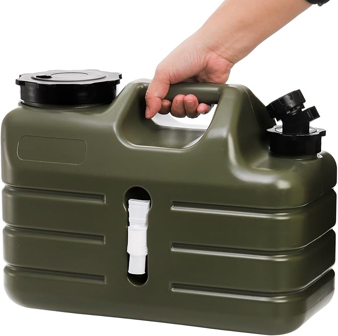 Dicunoy Water Container with Spigot, 3 Gallon Camping Water Storage Container, BPA Free Portable Thick Water Dispenser Tank Jug for Vehicle, Car, Outdoor, Hiking, Emergency, Hurricane Supplies