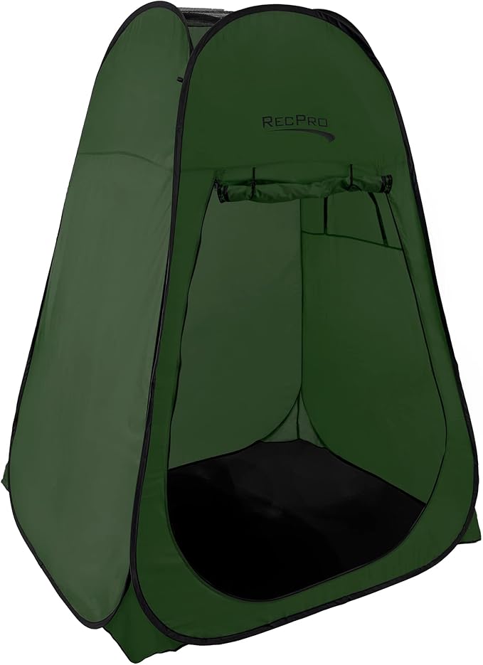 RecPro Portable Pop Up Privacy Tent | Changing Room, Toilet, Shower, Rain Shelter for Camping & Beach | Includes Carry Bag, Ground Cover, and rain Cover