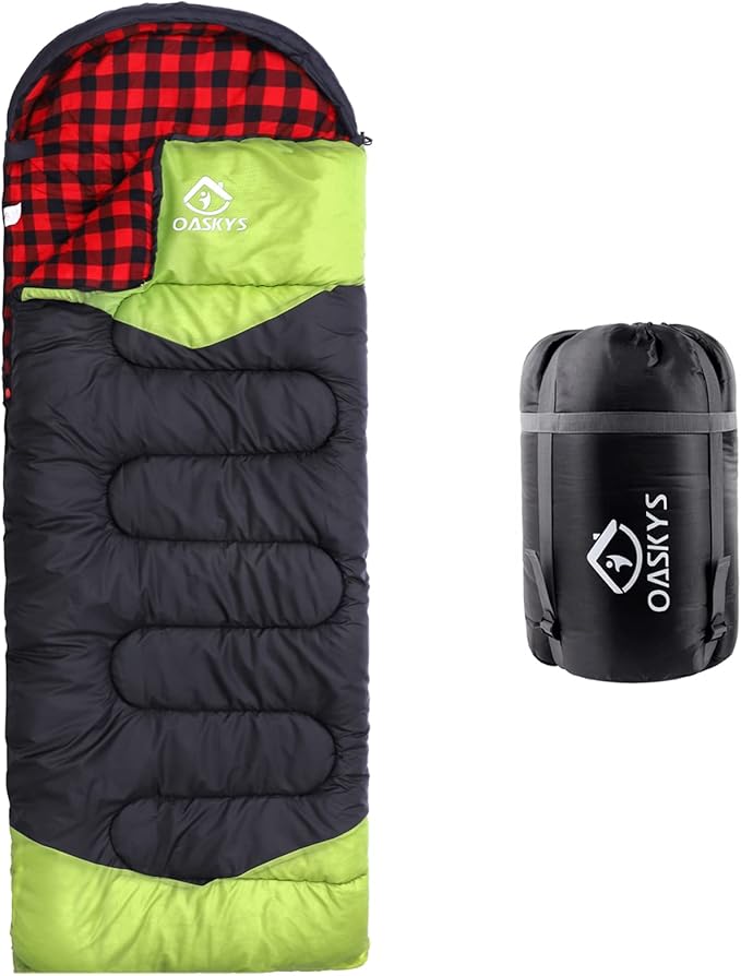 oaskys Camping Sleeping Bag - 3 Season Warm & Cool Weather - Summer Spring Fall Lightweight Waterproof for Adults Kids - Camping Gear Equipment, Traveling, and Outdoors