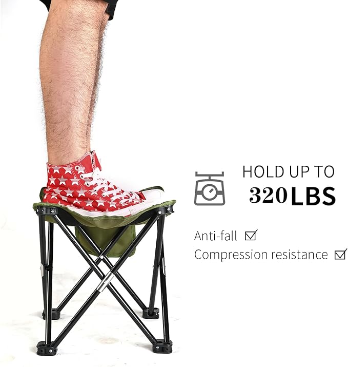 Roptat 2 Pack Camping Stool,Portable Folding Compact Lightweight Stool Seat for Camping Fishing Hiking Gardening Outdoor Walking Backpacking Travelling and Beach with Carry Bag