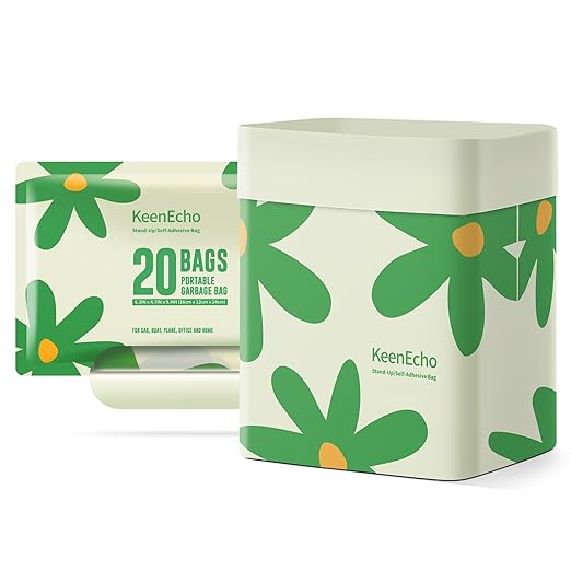 Disposable Car Garbage Bin Bags, Vomit Trash Bags made with Recycled HDPE for Boat, Plane, Travel, Camping, Bedroom, Study Room, Office and Car, 20 pcs