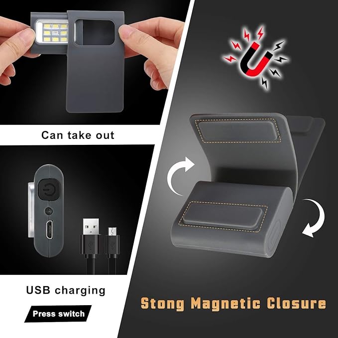 Running Light, 4Pack Reflective Running Gear for Runners, USB Rechargeable LED Light, Clip on Running Lights with Runners and Joggers for Camping, Hiking, Running, Outdoor Adventure