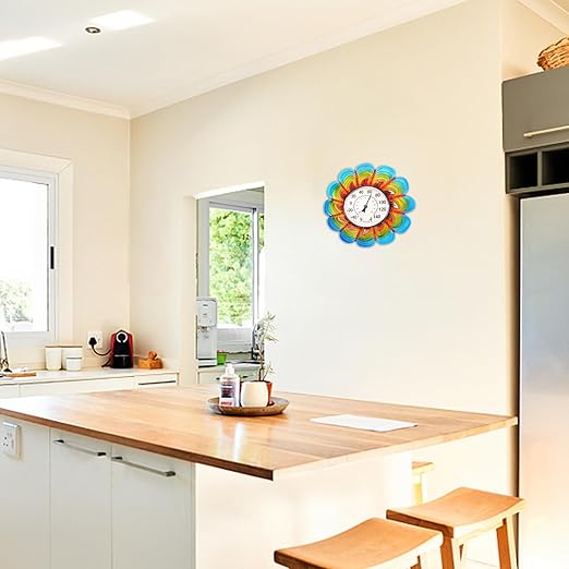 MUMTOP Outdoor Thermometers for Patio-Indoor Outdoor Wall Thermometer - Colorful Flower Outside Thermometer Decorative Temperature for Home or Garden Decor