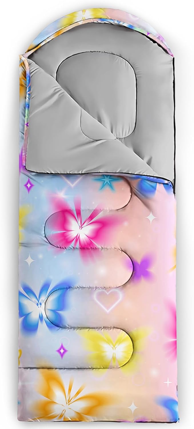 HOSIMA Dear Hunting Pattern Cold Weather Sleeping Bags for Adults,Black Light Weight Sleeping Bags for Kids Adults,WaterProof Sleeping Bags for Outdoors Hiking.