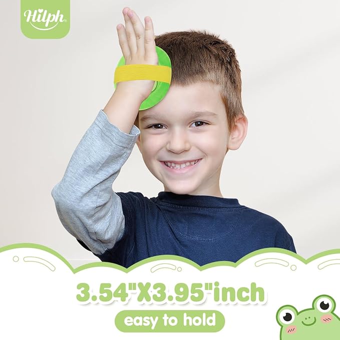 Hilph Kids Ice Packs for Boo Boos, Reuable Kids Hot Cold Packs with Cover and Handheld Straps for Pain Relief, Toddler Animal Ice Packs for Kids Bumps, Swelling, Wisdom Teeth (3 Frogs)