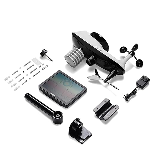 Raddy AG7 Weather Station Wireless Indoor Outdoor Thermometer, 7.4'' Digital Color Display Atomic Weather Clock, Temperature Humidity Monitor with Weather Forecast and Barometric Pressure