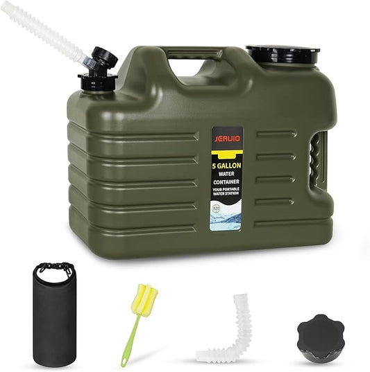 5 Gallon Water Jug, Portable Camping Water Containers with Spigot BPA Free Emergency Water Jug Water Tank Storage No Leakage