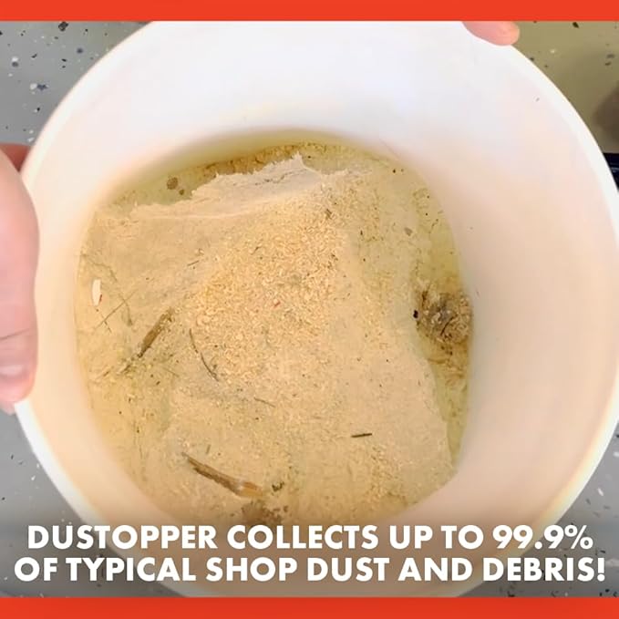 The Dustopper PRO, Low-Profile Dust Separator for Shop Wet/Dry Vacuums. Includes High-Flow 90 Degree Sweep Elbows and Connection Hose. Fits Standard 5 Gallon Buckets, Made in USA