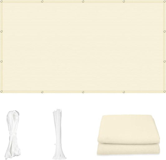 Cool Area Sun Shade Cloth with Grommets 11×11 FT Shade Panel Shade Tarp Screen Fabic for Outdoor Patio Pergola Cover Deck Garden, Butter Cream (Customized)