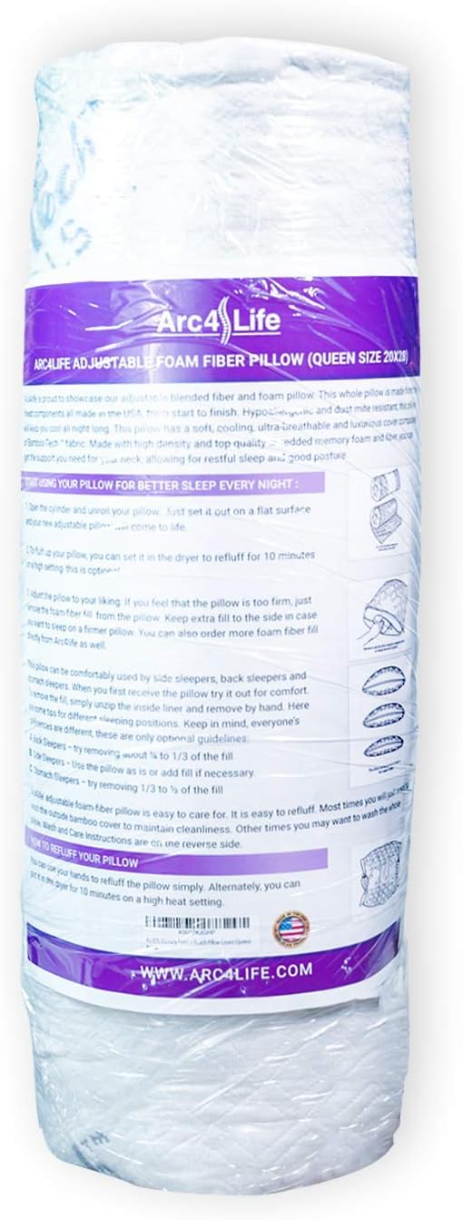 Adjustable Memory Foam Neck Pillow Cooling Fabric Queen