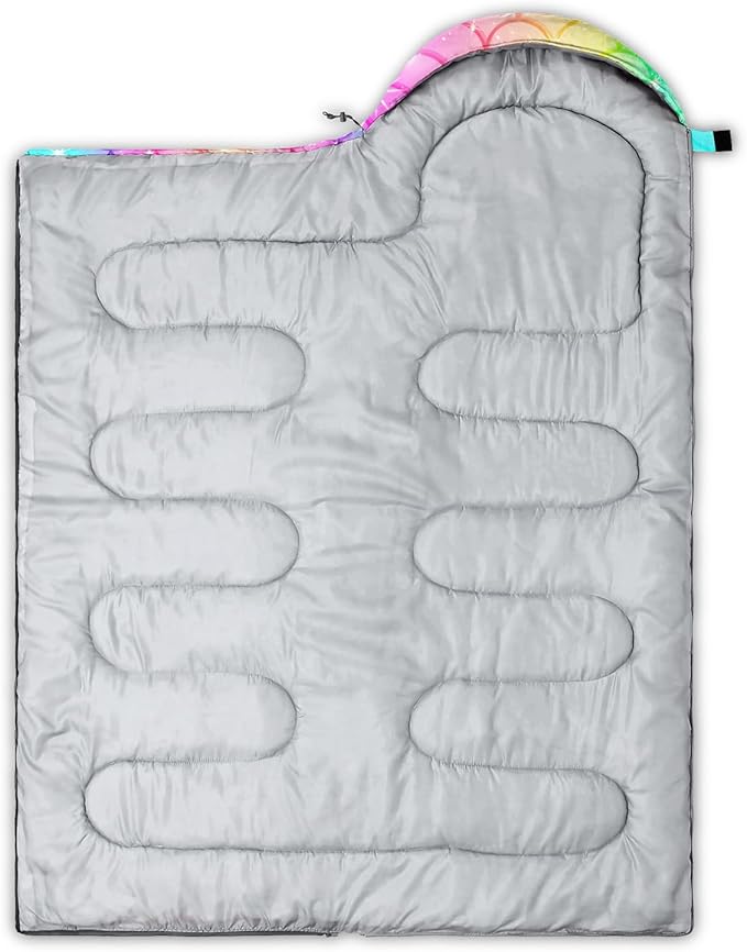 Galaxy Wolf Camping Sleeping Bags Warm & Cool Weather Waterproof Backpacking Blue Purple Starry Sky Sleeping Bag All Seasons Camping, for Adult Kids Boy Girls Camping Gear Equipment, Traveling