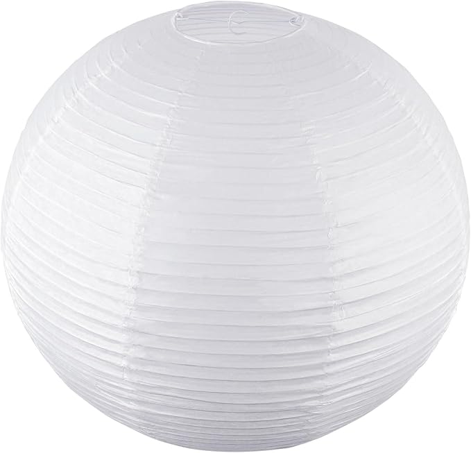 White Round Paper Lanterns-19.68" Large Hanging Paper Lantern Lamp, Chinese/Japanese Paper Lantern Pendant Light for Party Decoration, Wedding, Home Decor Ceiling Lampshade(1 Pack)