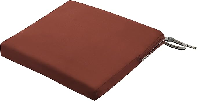 Classic Accessories Ravenna Water-Resistant Patio Chair Seat Cushion, 18 x 18 x 2 Inch, Spice, Patio Furniture Cushions