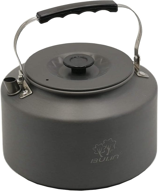 Bulin Camping Kettle, 2.2L Large Portable Stovetop Tea Kettle Fast Heating Boiling Hot Water for Open Fire Lightweight Coffee Pot with Anti-Scald Handle & Carry Bag for Outdoor Hiking Picnic Travel