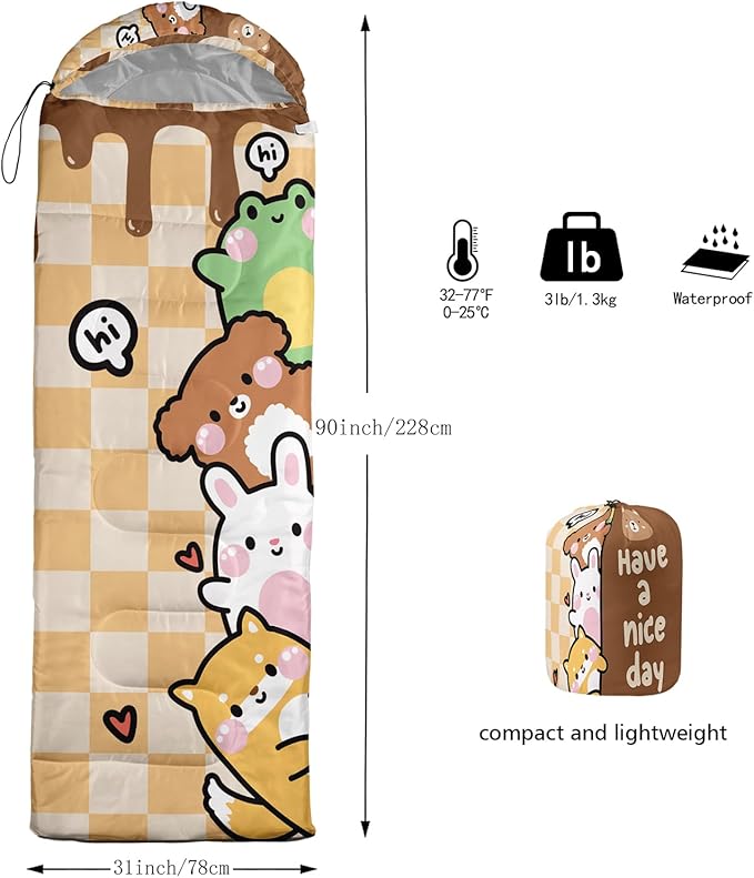 Print sleeping bag,sleeping bags,Outdoor Camping Sleeping Bag，Suitable For Children Boys And Girls Portable,Waterproof,Compact And Lightweight,Great For Outdoor Camping,Backpacking And Hiking