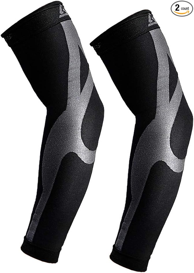 B-Driven Sports Graduated Compression Arm Sleeves, Medical Grade 20-30mmHg, For Baseball, Basketball, and more - 4 Colors