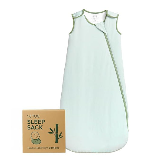 Rayon Made from Bamboo Sleep Sack 1.0 TOG 6-18 Months Unisex Baby Sleeping Bag with 2-Way Zipper Breathable Wearable Blanket Baby