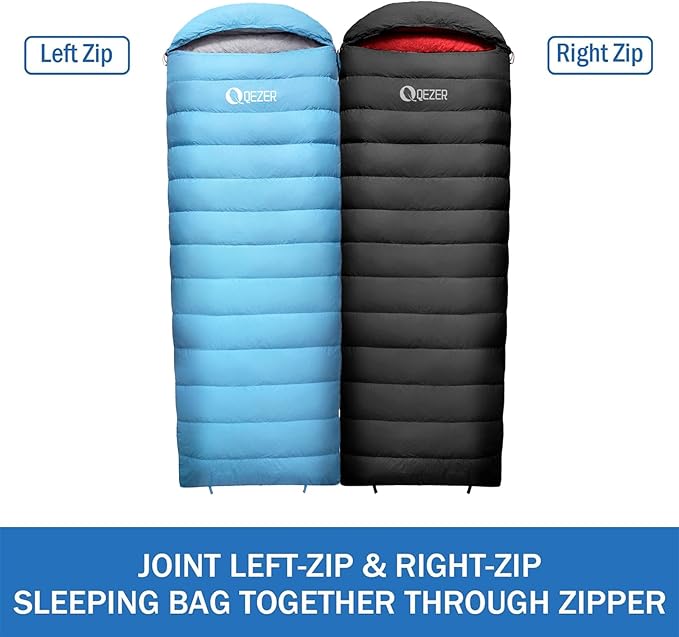 Down Sleeping Bag for Adults, 600 Fill Power, Ultralight & Compact with Compression Sack for Backpacking, Camping, Hiking