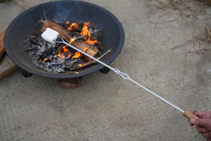 Smores Sticks, Marshmallow Sticks for Fire Pit, 30" Long Extendable Heavy Duty Roasting Sticks for Hot Dogs Vegetables S'mores over Campfire, 4 Pack