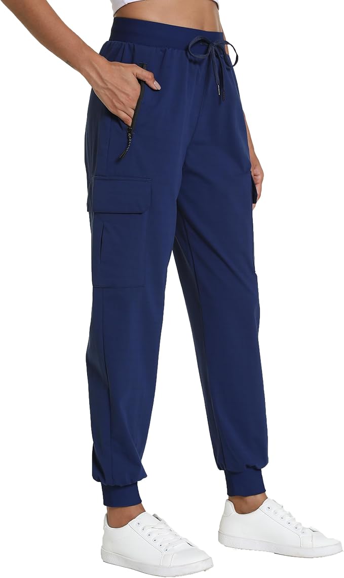 Kcutteyg Womens Water Resistant Hiking Pants with Pockets Quick Dry Soft Athletic Workout Joggers Pants for Camping Travel