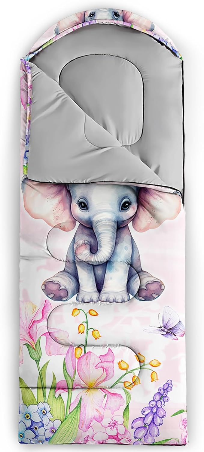 AILONEN Outer Space Astronaut Camping Sleeping Bags,Lightweight & Waterproof,3 Season Warm & Cool Weather,Cartoon Sleeping Bags for Kids,Boys Girls Travelling,Outdoors