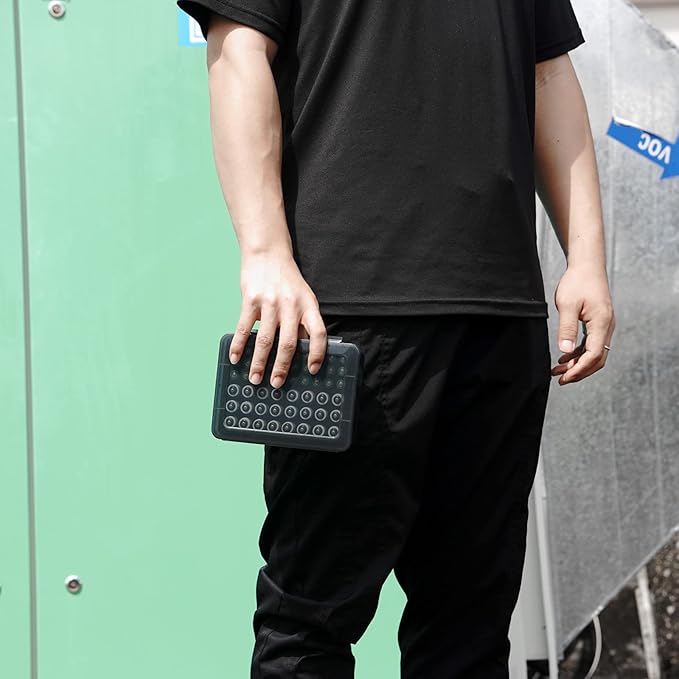 FULLCASE Battery Storage Organizer Holder Holds 54 AA AAA Batteries, Box Cases Garage Container, Home Drawer Organization Dispenser (Case Only) Grey