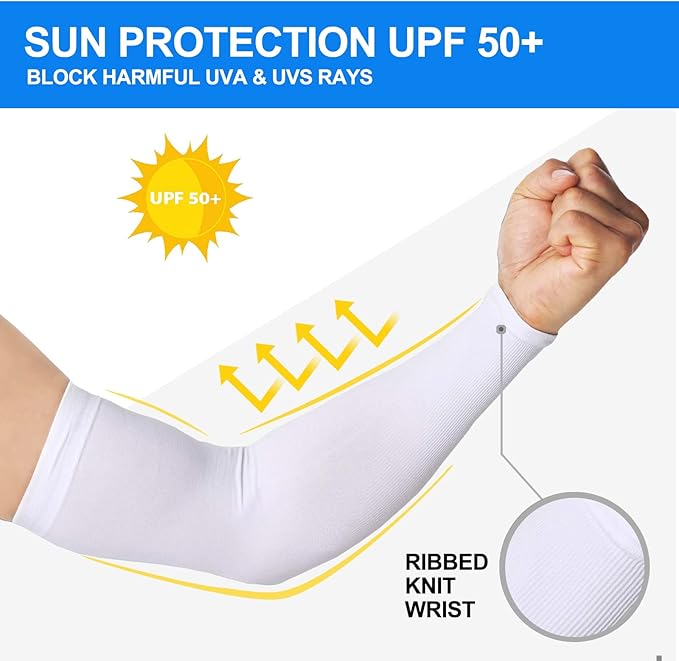 4 Pair UV Sun Protection Arm Sleeves for Men & Women,Cooling UPF 50 Arm Cover for Baseball,Cycling,Basketball