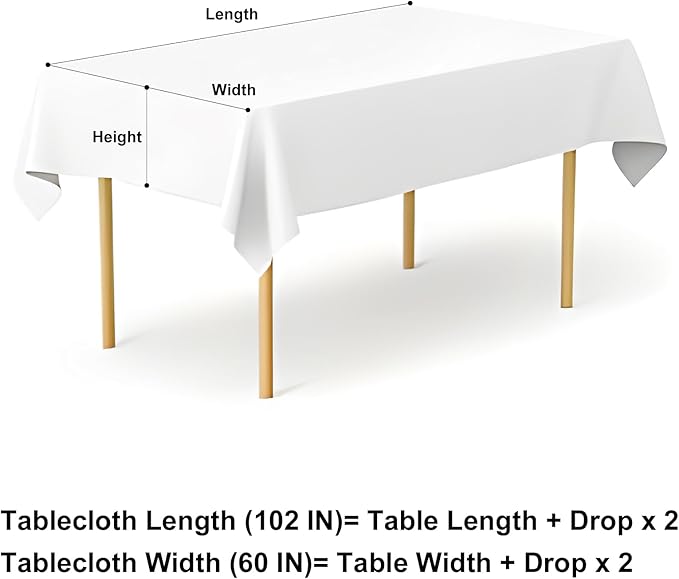 misaya Rectangle Waterproof Vinyl Table Cloth, Buffalo Flannel Backed Tablecloth, Wipeable Plastic Table Cover for Dinner, Kitchen, Outdoor (60" x 102", Teal and White)