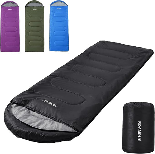 3 Seasons Sleeping Bags for Adults, Portable, Waterproof, Lightweight,with Storage Sack for Outdoor & Indoor, Hiking, Camping, Warm & Cold Weather Sleeping Bag for kids 10-12, Girls, Boys Mens