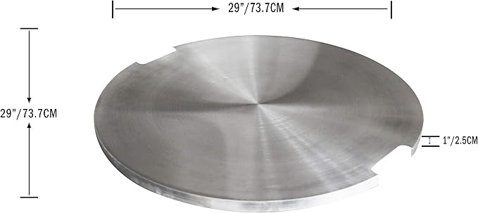 Elementi Lunar Bowl Fire Pit Bundle Outdoor Firepit Set Includes 42” Natural Gas Concrete Firepit Bowl, Glass Windscreen, Stainless Steel Cover, Canvas Cover, Lava Rocks