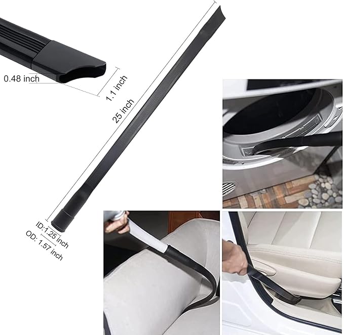 12 Pcs Universal Vacuum Attachments for Shop Vac Accessories, 1 1/4" to 2 1/2" Vacuum Cleaning Tools Kit, with Vacuum Extension Wand Horse Hair Brush Flexible Crevice Tool