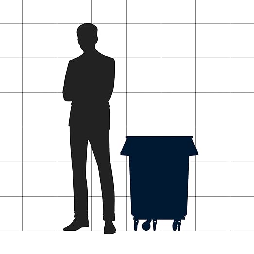 32 Gallon Yellow Round Commercial Trash Can with Lid and Dolly