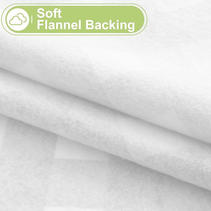 Smiry Round Plastic Table Cloth, Waterproof Vinyl Tablecloth with Flannel Backing, Wipeable Buffalo Plaid Table Cover for Dining, Indoor and Outdoor (Black & White, 60" Round)