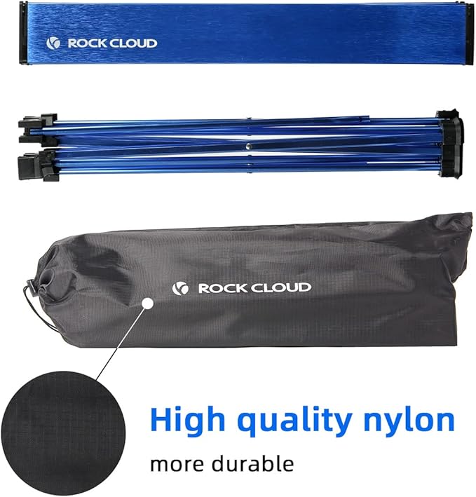 ROCK CLOUD Portable Camping Table Ultralight Aluminum Folding Beach Table Camp for Camping Hiking Backpacking Outdoor Picnic, Blue
