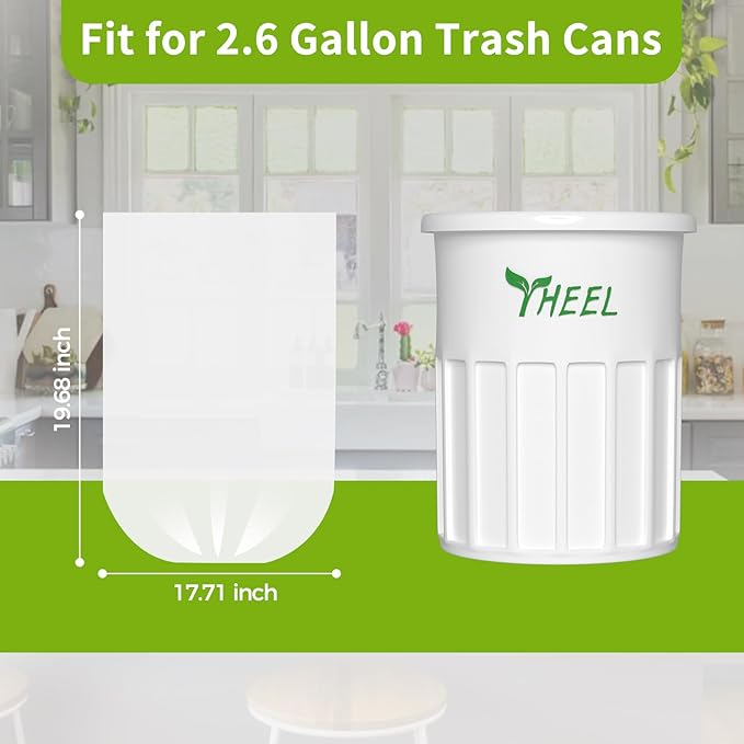 2.6-Gallon Small Trash bags: Clear Bathroom Trash Bags Small Garbage Bags for Bathroom Bedroom Office - 10L Mini Trash-Can-Liners (120 counts)