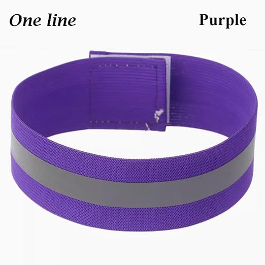 4PCS Reflective Wrist Strap 4x1.5cm Running Safety Gear Reflective Wristbands High Visibility Bike Ankle Bands Reflector Armband Self-Adhesive Reflective Bands for Walking,Night Sports Purple