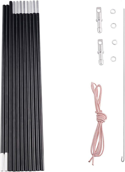 Aluminum Tent Poles Replacement, Fits Both Female and Male Ends, Lightweight Tent Pole Repair Kit, 7001 Aluminum Alloy T6 Heated