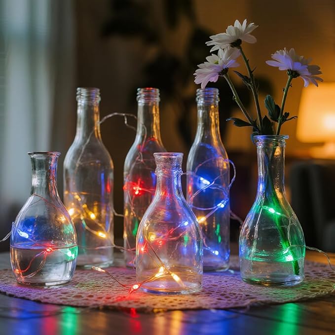 USB Fairy Lights 2 Pack,100 LED Plug in String Lights with 8 Modes for Indoor and Outdoor,Bedroom Decor,Wedding Party Christmas Valentine's Day Wreath DIY Decoration,Multicolour