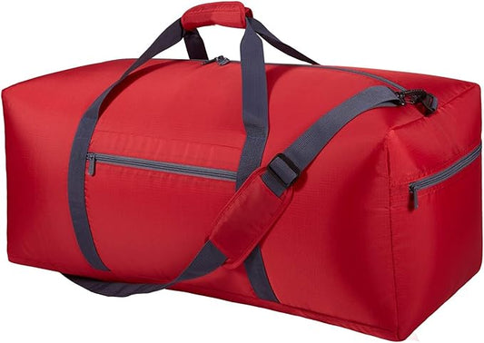 Foldable Duffle Bag 30 inch 75L Large Lightweight Luggage Bag for Travel Camping Storage-Red