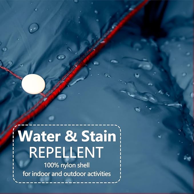 zzlamb Puffy Down Camping Blanket Water-Repellent, Down Throw Travel Blanket Portable for Outdoor, Light Warm Quilt for Couch Plane Car Theater Stadium Picnic RV Backpacking Hammock