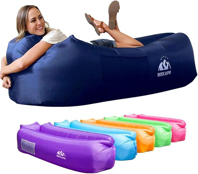 WEKAPO Inflatable Sun Lounger, Air Sofa, Hammock, Portable, Waterproof and Leak-Proof, Ideal for Backyard, Beach, Travel, Camping, Picnics and Music Festivals