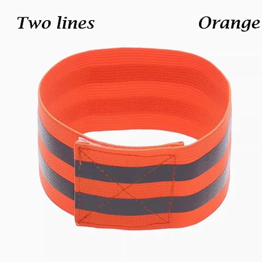 4PCS Reflective Wrist Strap 5x1x1cm Running Safety Gear Reflective Wristbands High Visibility Bike Ankle Bands Reflector Armband Self-Adhesive Reflective Bands for Walking,Night Sports Orange