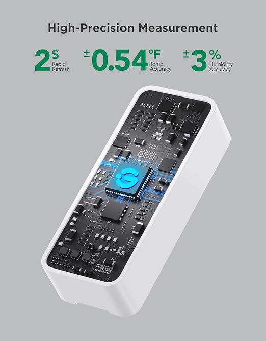 GoveeLife 262ft Bluetooth Hygrometer Thermometer 3 Pack H5110, Mini Humidity Temperature Sensor with Remote App Notifications, 2-Year Free Data Storage Export, for Bedroom, Wine Cellar, Basements