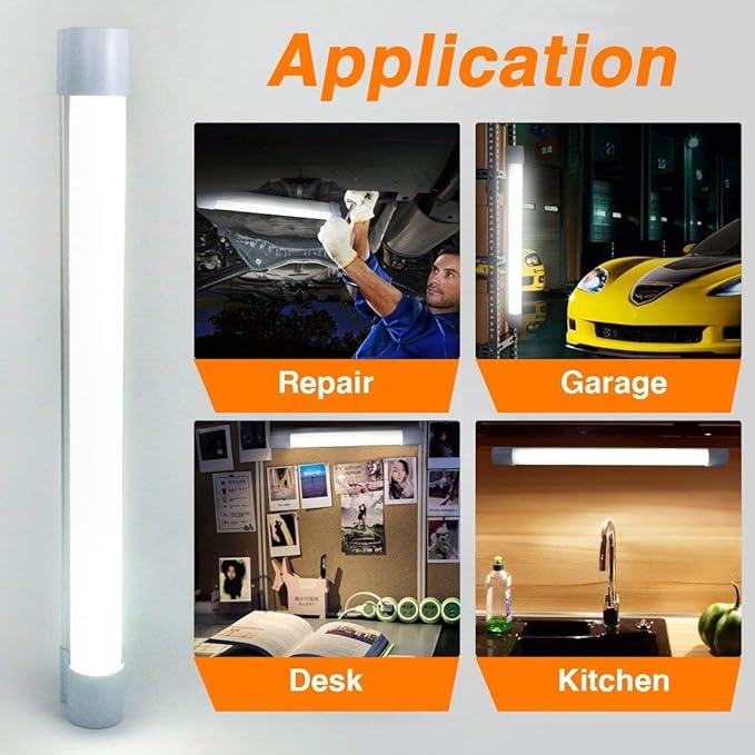 2pcs LETOUR LED Work Light,4000 Lumens, 5200mAh Rechargeable Battery, 5 Lighting Modes, Magnetic Camping Lantern, 60 Hour Runtime