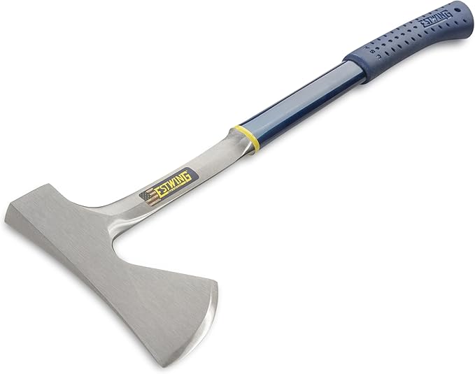 ESTWING Camper's Axe - 26" Wood Splitting Tool with All Steel Construction & Shock Reduction Grip - E45A
